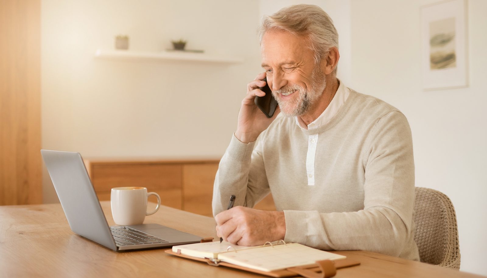 Man scheduling a dental appointment by phone